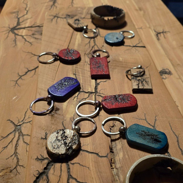 Fractal-burned Keychain