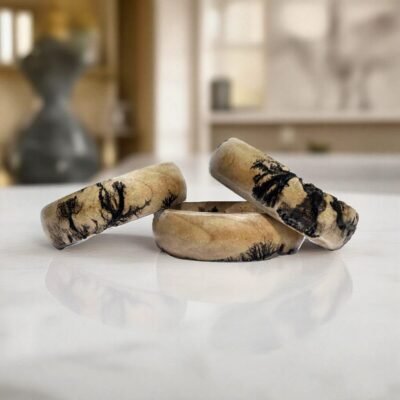 Fractal Burned Wood Bangles