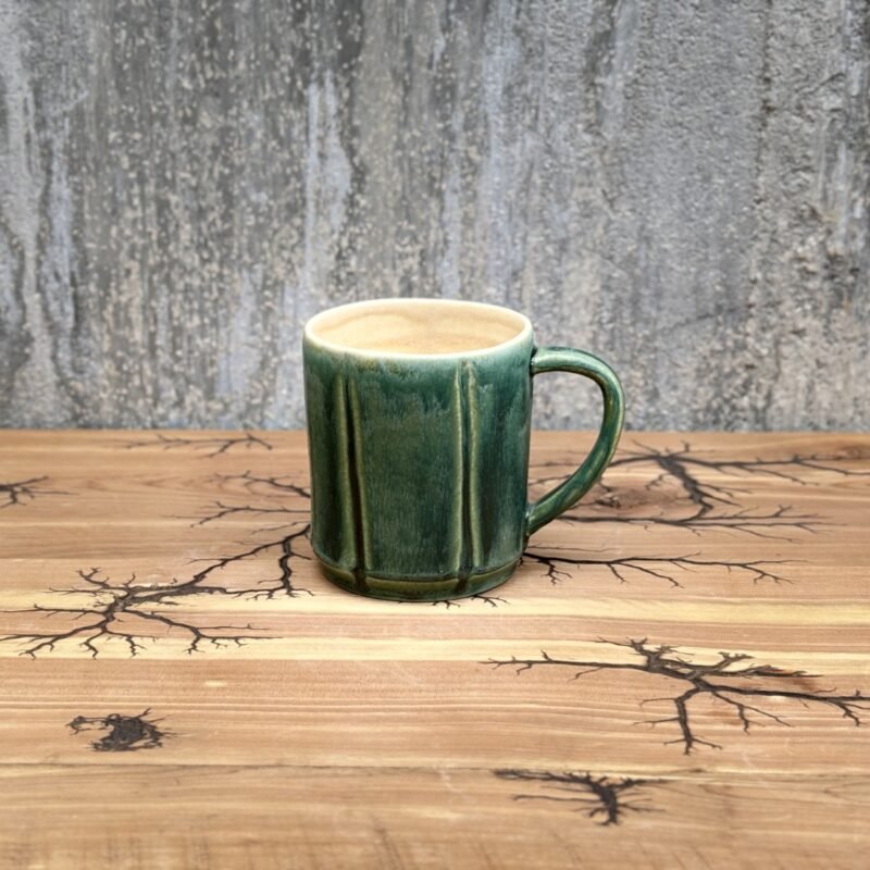 Dark green mug looks like watermelon rind