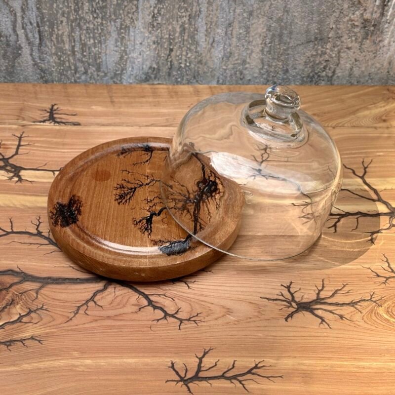 Fractal-burned cake dish/display