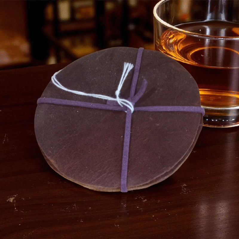 Handcrafted Leather Coaster Set-2pc
