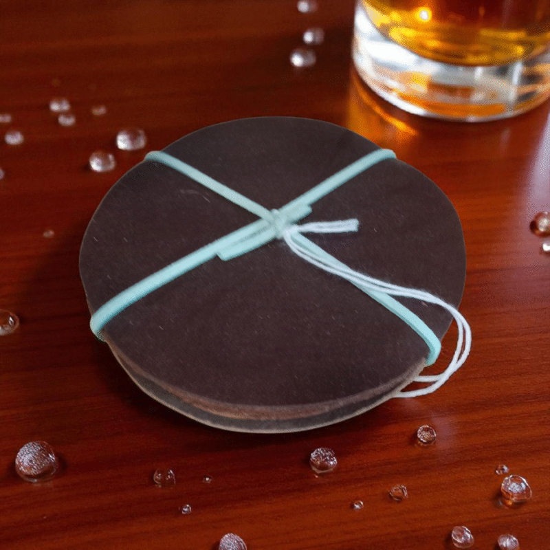 Handcrafted Leather Coaster Set-4pcs