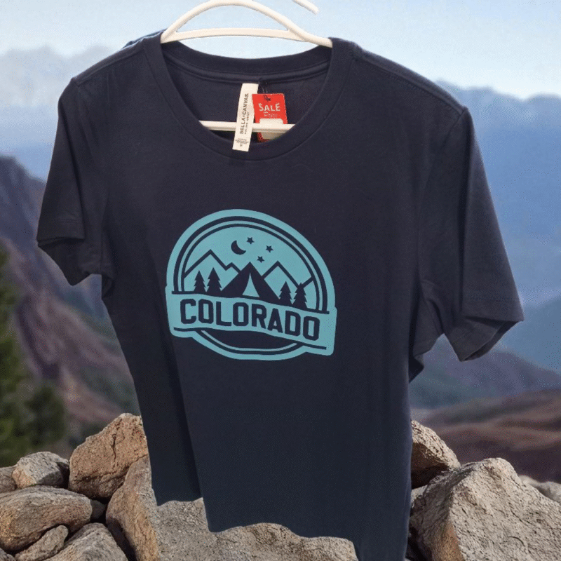 Colorado Blue T-Shirt – Two-Tone Blue Colorado Short Sleeve Tee