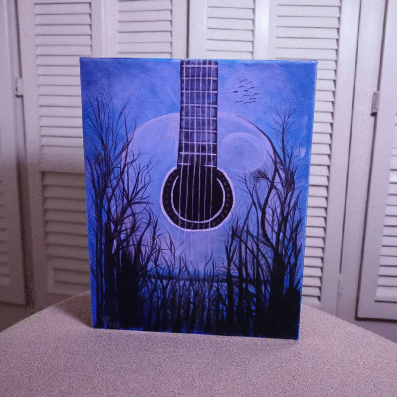 Blue guitar painting