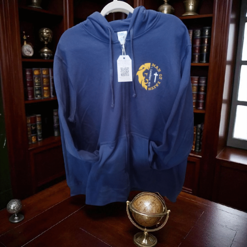 Man of Faith Blue Hoodie – Inspirational Christian Apparel