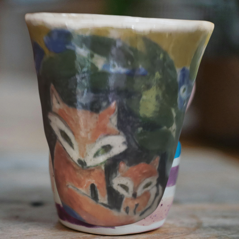 Fox Ceramic Mug – Handmade Pottery