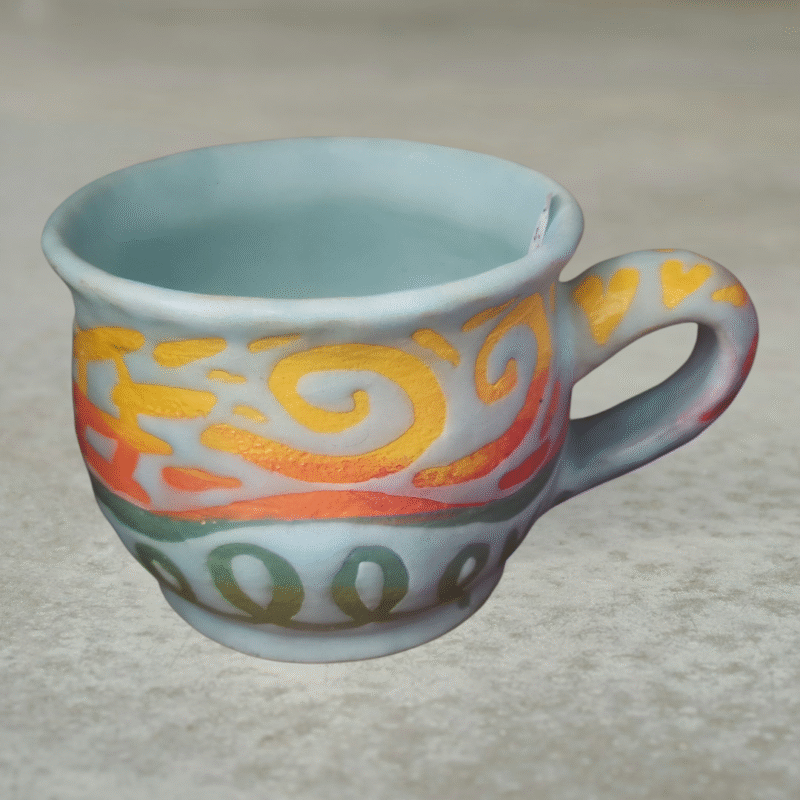 Heartful Art Mug – Handmade Large Ceramic