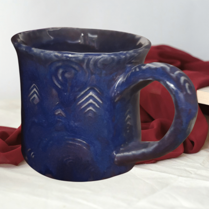 Blue Artisan Coffee Mug – Handmade Ceramic