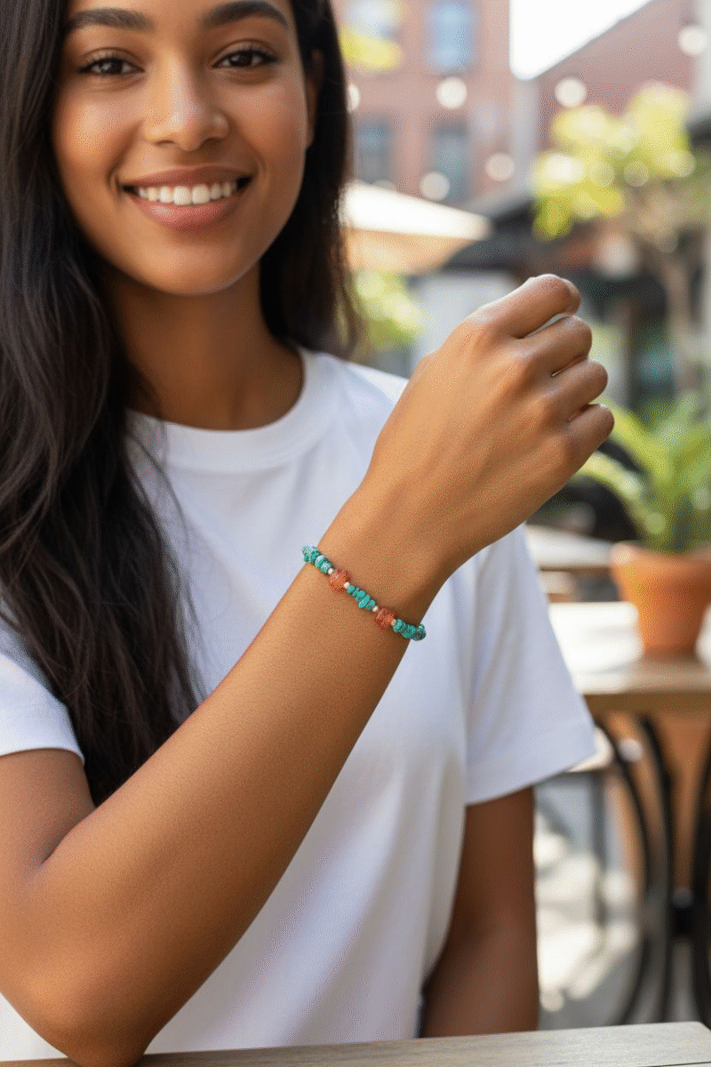 Turquois and Amber Bracelet