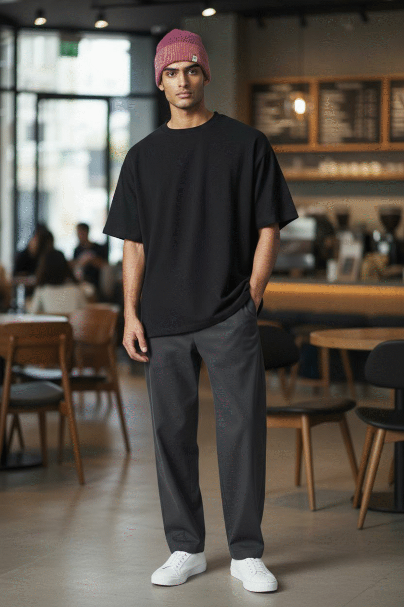 Two-Toned Knit Beanie Hat