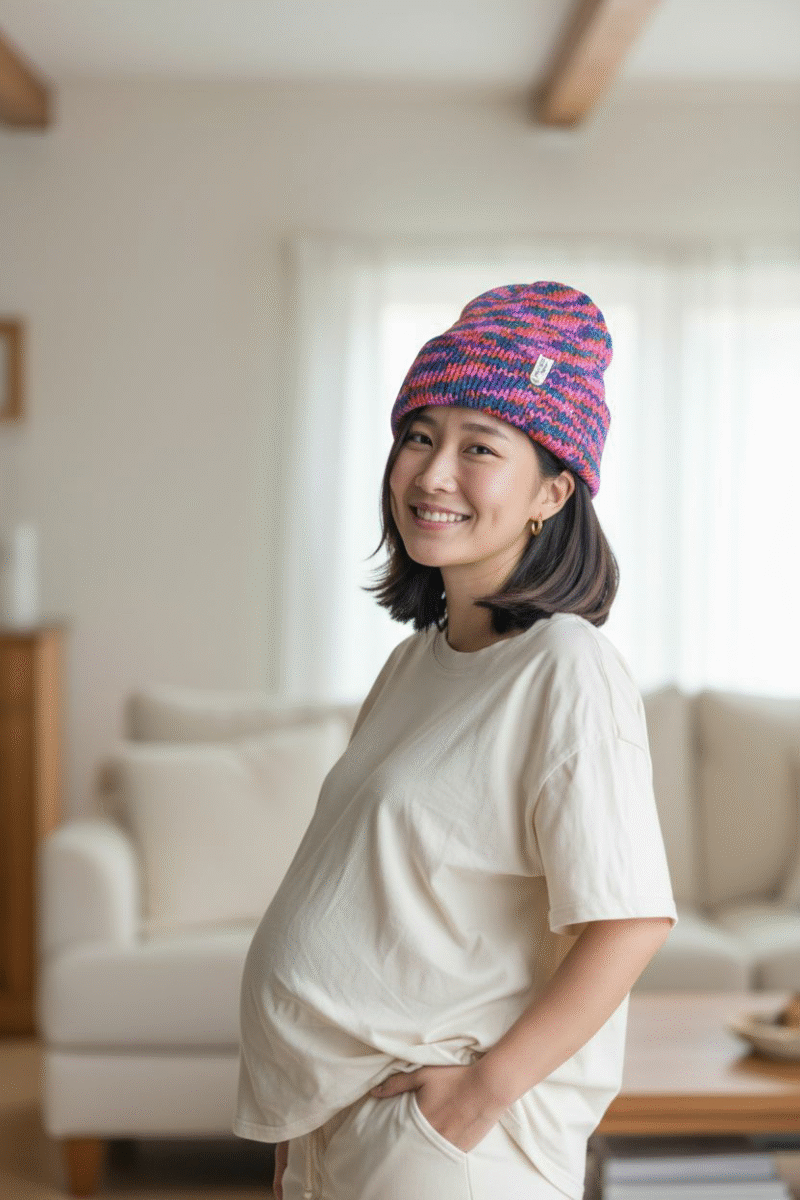 Multi-Colored Knit Beanie Hat